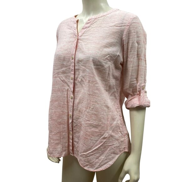 Talbots Petites Long Sleeve Pink Button-Up Blouse Women Size LP - Picture 5 of 6